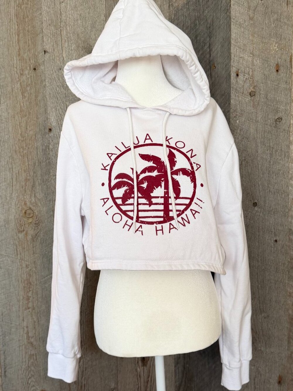 Kailua Kona Hawaii Crop Sweatshirt Size L